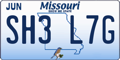MO license plate SH3L7G