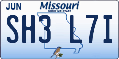 MO license plate SH3L7I