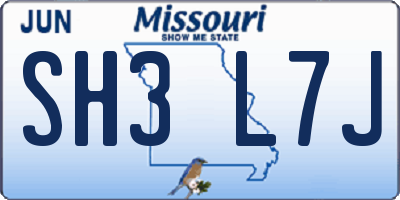 MO license plate SH3L7J