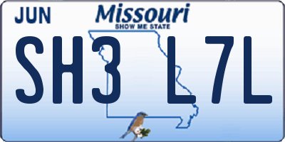 MO license plate SH3L7L