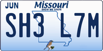 MO license plate SH3L7M