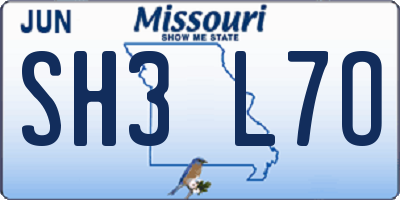 MO license plate SH3L7O