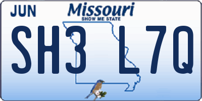 MO license plate SH3L7Q
