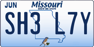 MO license plate SH3L7Y