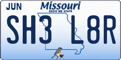 MO license plate SH3L8R