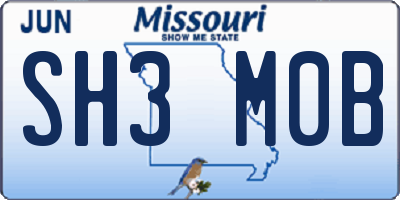 MO license plate SH3M0B