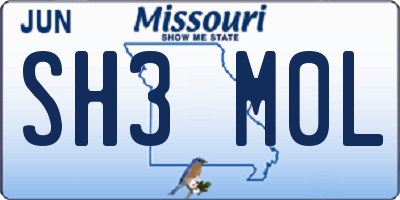MO license plate SH3M0L