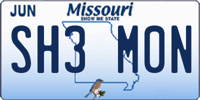 MO license plate SH3M0N