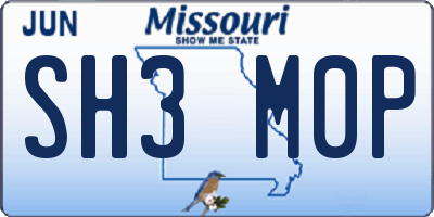 MO license plate SH3M0P