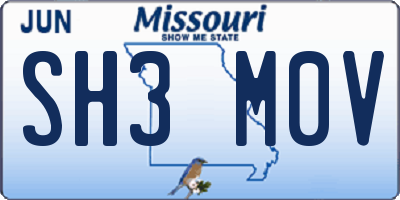 MO license plate SH3M0V