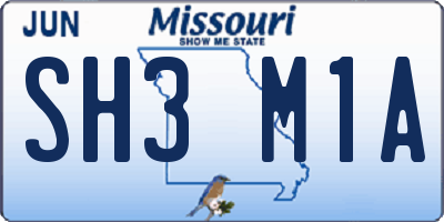 MO license plate SH3M1A