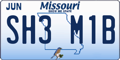 MO license plate SH3M1B