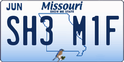 MO license plate SH3M1F