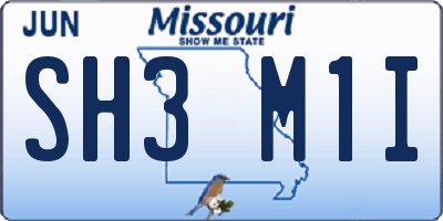 MO license plate SH3M1I