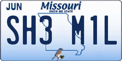 MO license plate SH3M1L