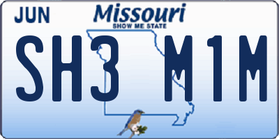 MO license plate SH3M1M