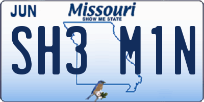MO license plate SH3M1N