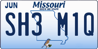 MO license plate SH3M1Q