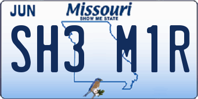 MO license plate SH3M1R