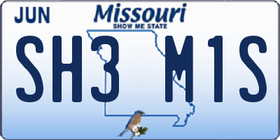 MO license plate SH3M1S