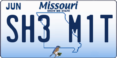 MO license plate SH3M1T