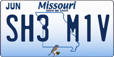 MO license plate SH3M1V