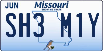 MO license plate SH3M1Y