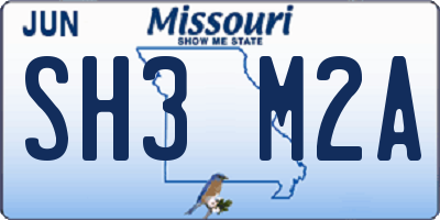 MO license plate SH3M2A