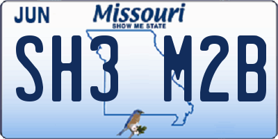 MO license plate SH3M2B