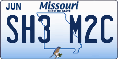 MO license plate SH3M2C