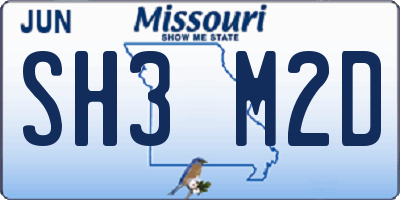 MO license plate SH3M2D