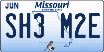MO license plate SH3M2E