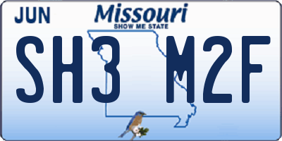 MO license plate SH3M2F