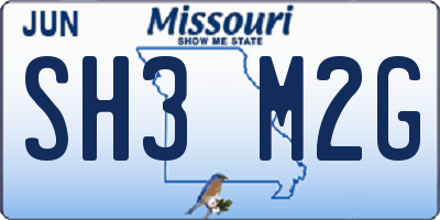 MO license plate SH3M2G