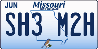 MO license plate SH3M2H