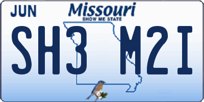 MO license plate SH3M2I