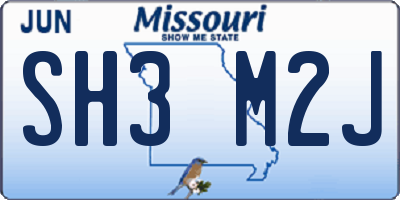 MO license plate SH3M2J