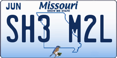 MO license plate SH3M2L