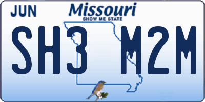 MO license plate SH3M2M