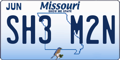 MO license plate SH3M2N