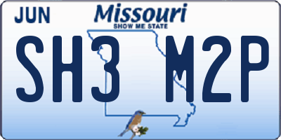MO license plate SH3M2P