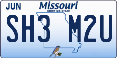 MO license plate SH3M2U