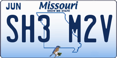 MO license plate SH3M2V