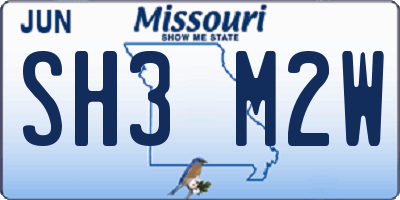 MO license plate SH3M2W