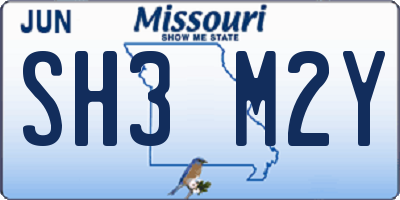 MO license plate SH3M2Y