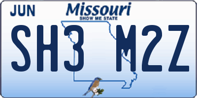 MO license plate SH3M2Z