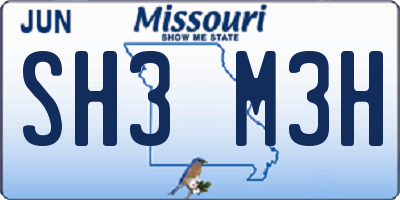 MO license plate SH3M3H