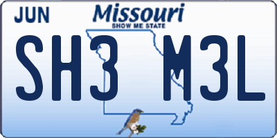MO license plate SH3M3L