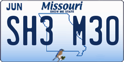 MO license plate SH3M3O