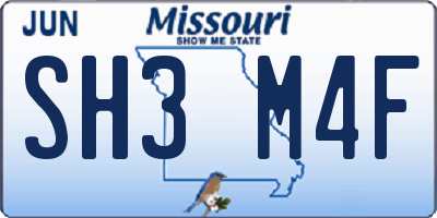 MO license plate SH3M4F